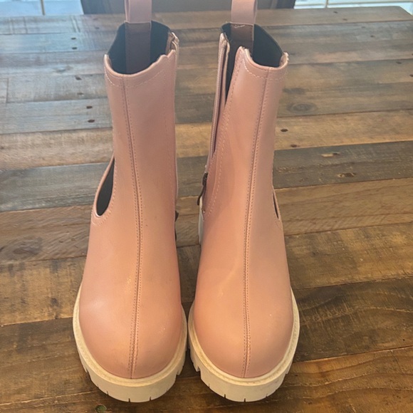 Pink and Black Women's Ankle Boots - Picture 2 of 6